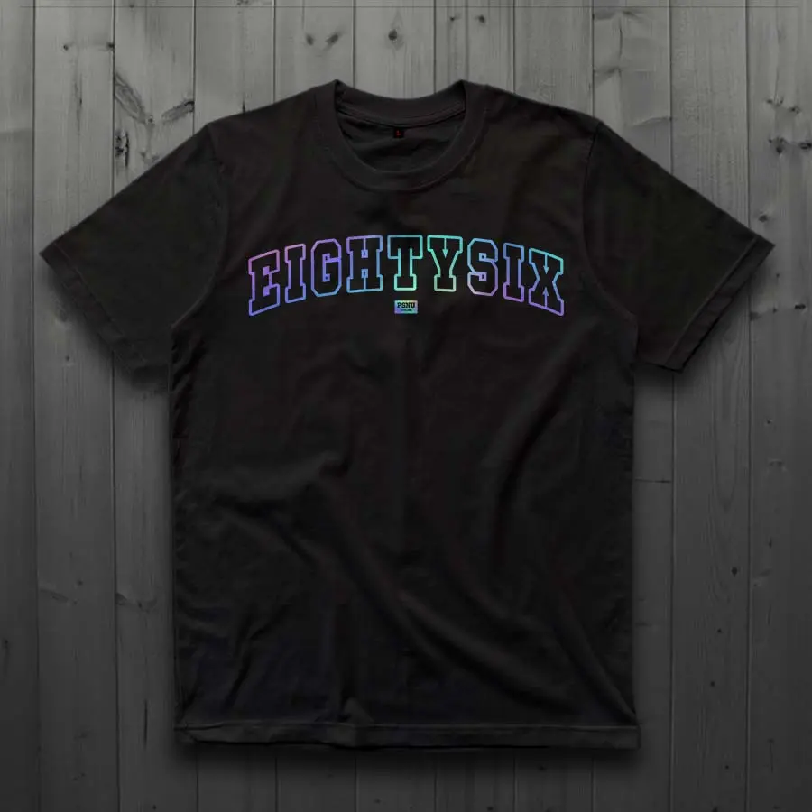 KAOS EIGHTY SIX REFLECTIF SIMPLE FONT PAGAR NUSA 1986