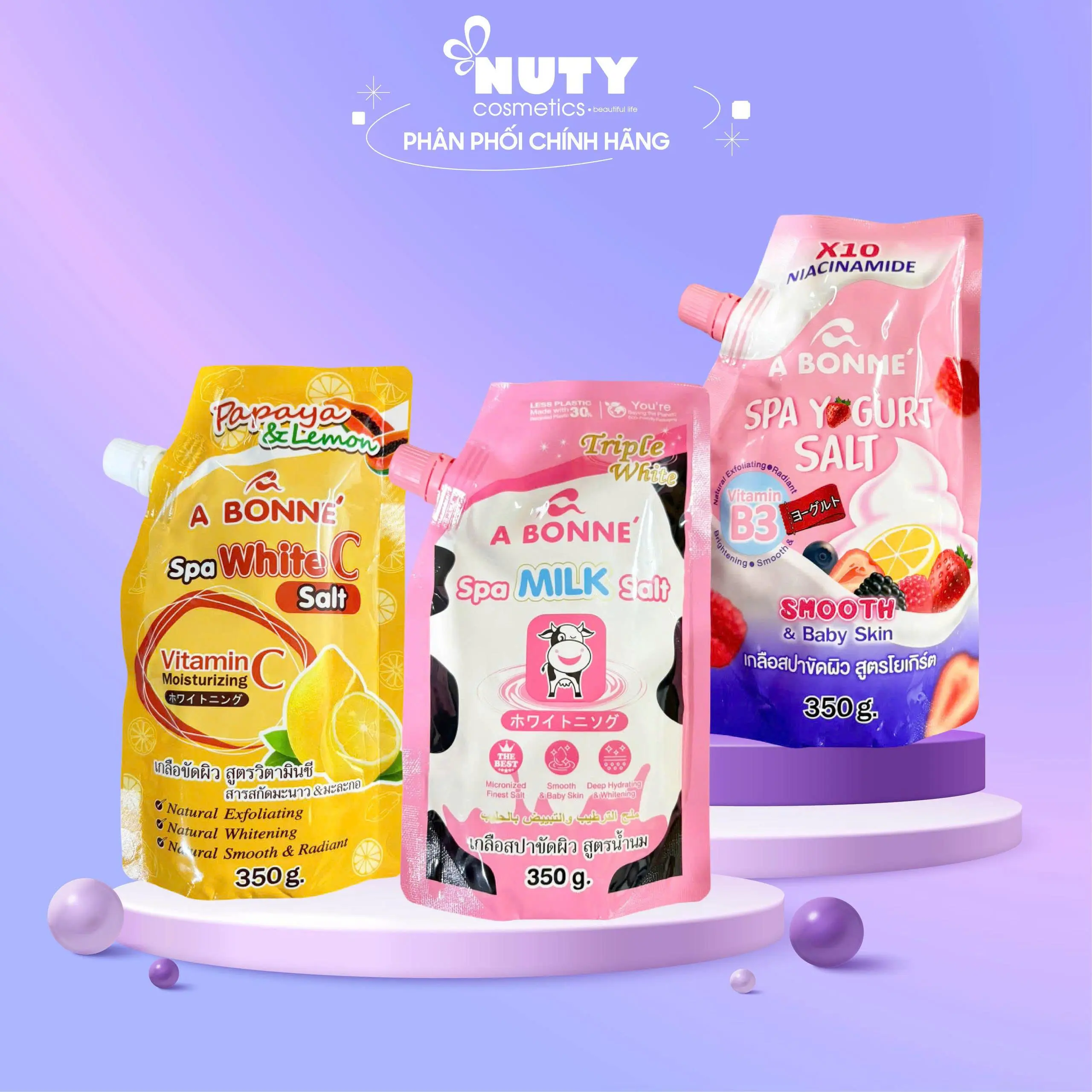 Muối Tắm Tẩy Tế Bào Chết A Bonné (350g) Dưỡng Body Skincare