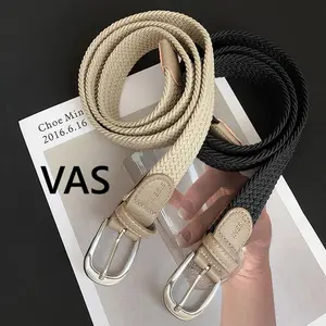 VENDI-Belt Wanita Pria Anak Kanvas Woven Ikat Pinggang Sabuk Gesper Casual "VAS