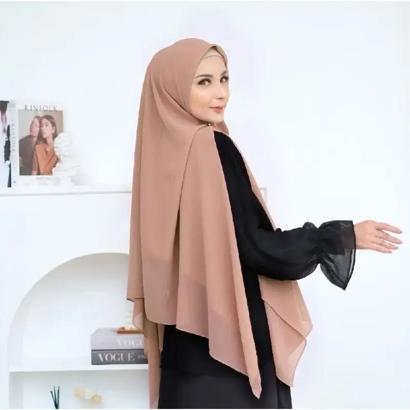 DIANA-Hijab Syari Zipper Instan Jilbab Segiempat Kerudung Segi empat Hijab Segi Empat 2 Layer Khimar Wanita Bahan Ceruty Baby Doll Premium ootd Hijab Style Muslim Ceruty segitiga  syar'i 4