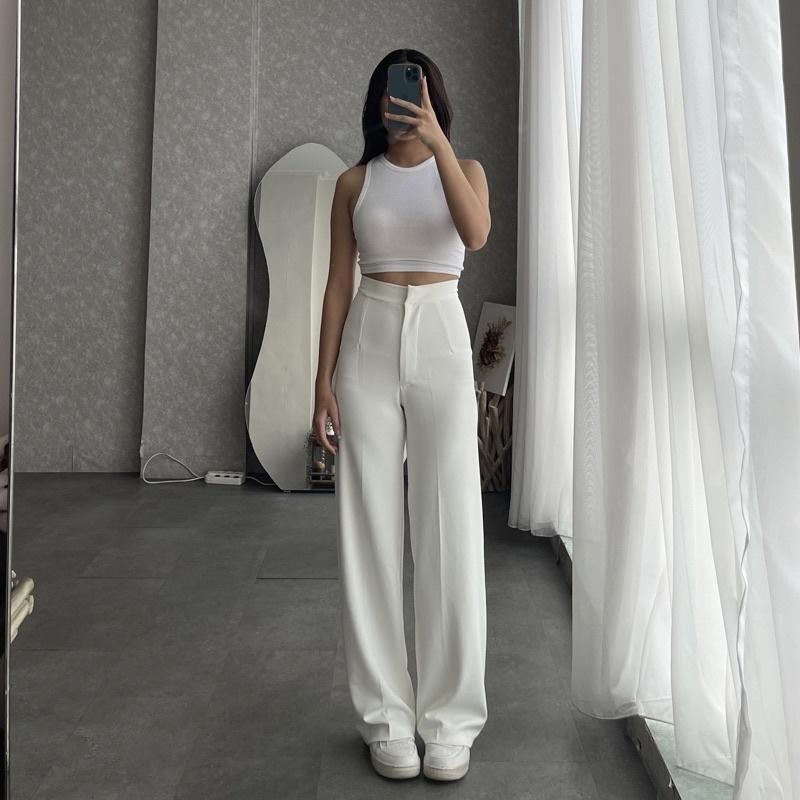 Ilaya Loose Pants Scuba Wanita - Celana Anti Kusut -  Kulot Wanita Scuba Premium - Celana Kantor Formal - Loose Pants Scuba Viral lost 1
