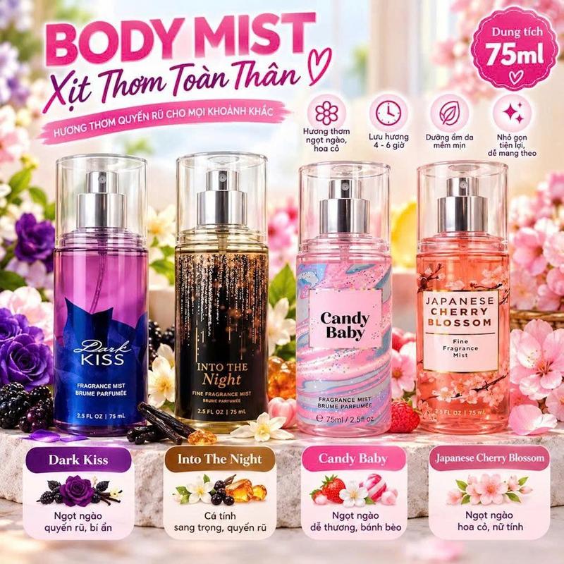 Body mist Xịt thơm toàn thân 75ml