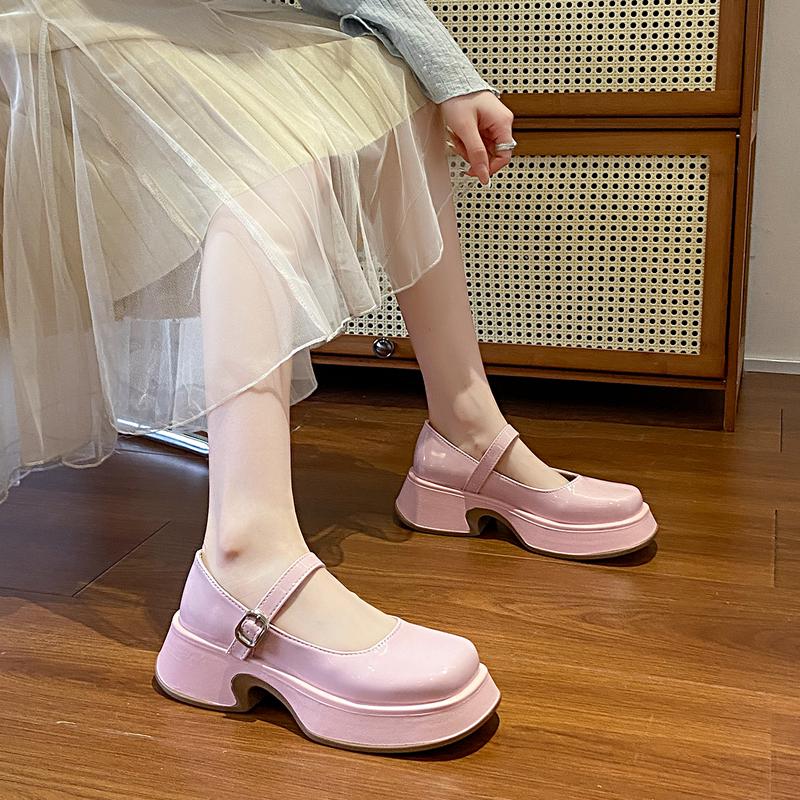 SK-034 [Sepatu DNY] Sepatu Kerja Cewek Hitam Polos Simple Sepatu Platform Wanita Kasual Spatu Loafers Shoes Perempuan 5