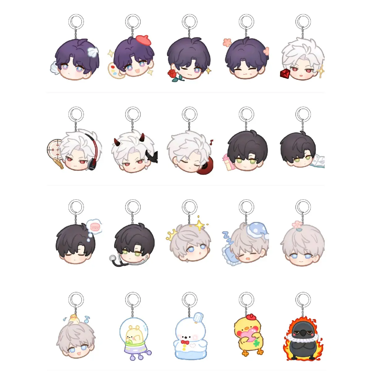 LOVE AND DEEPSPACE KEYRING / GANTUNGAN KUNCI LOVE AND DEEPSPACE GAME