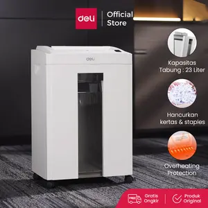 Deli Penghancur Kertas, kapasitas 10 lembar 4*25mm Abu Abu Muda E9952 Kantor Paper