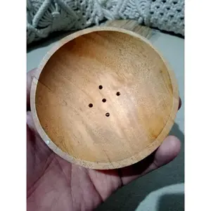 ￼Holder Tempat Dupa Bulat Kayu Mahoni 10 Cm X 3 Cm