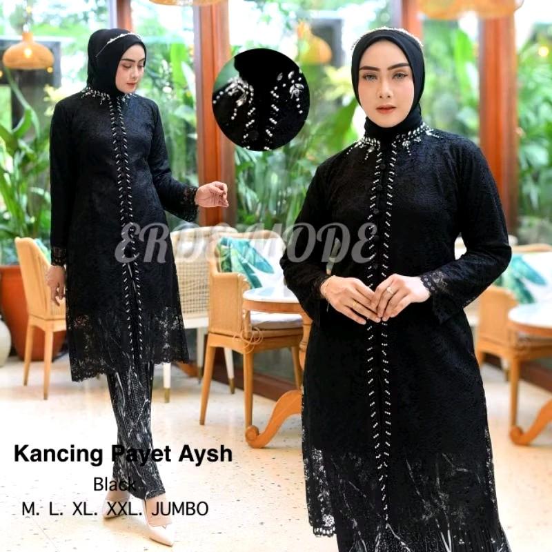 Setelan kebaya kancing brokat jumbo LD 130 mix rok plisket/kebaya tunik moderen 2