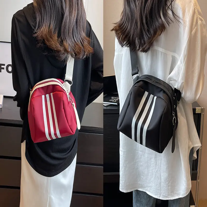 SanML Trendy Messenger Bag, Striped Nylon Cloth, Turtle Bag, Shell Bag, Casual Fashion new bag