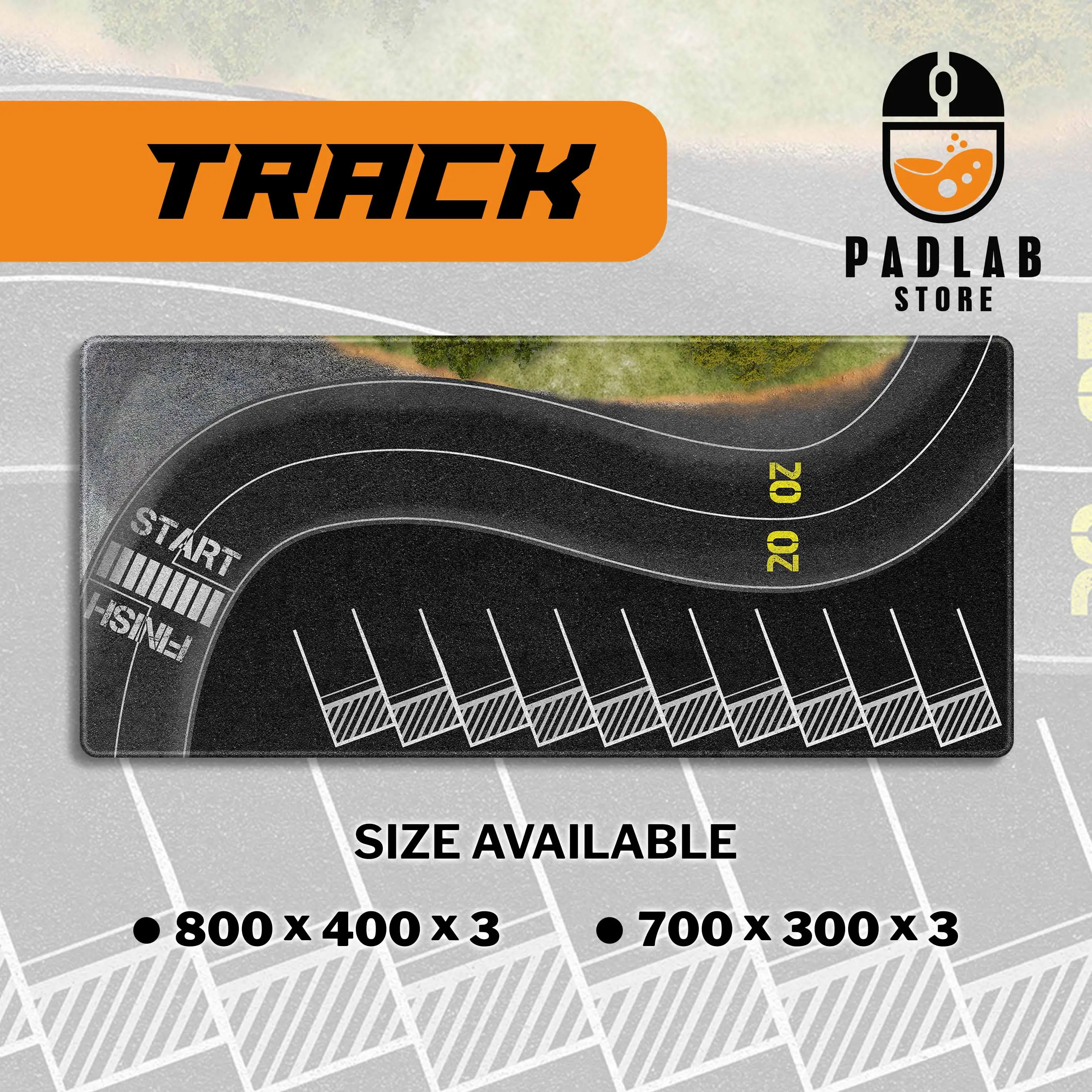 Parking pad l Deskmat l Mouse Pad Gaming Gambar Race Track Mini Series