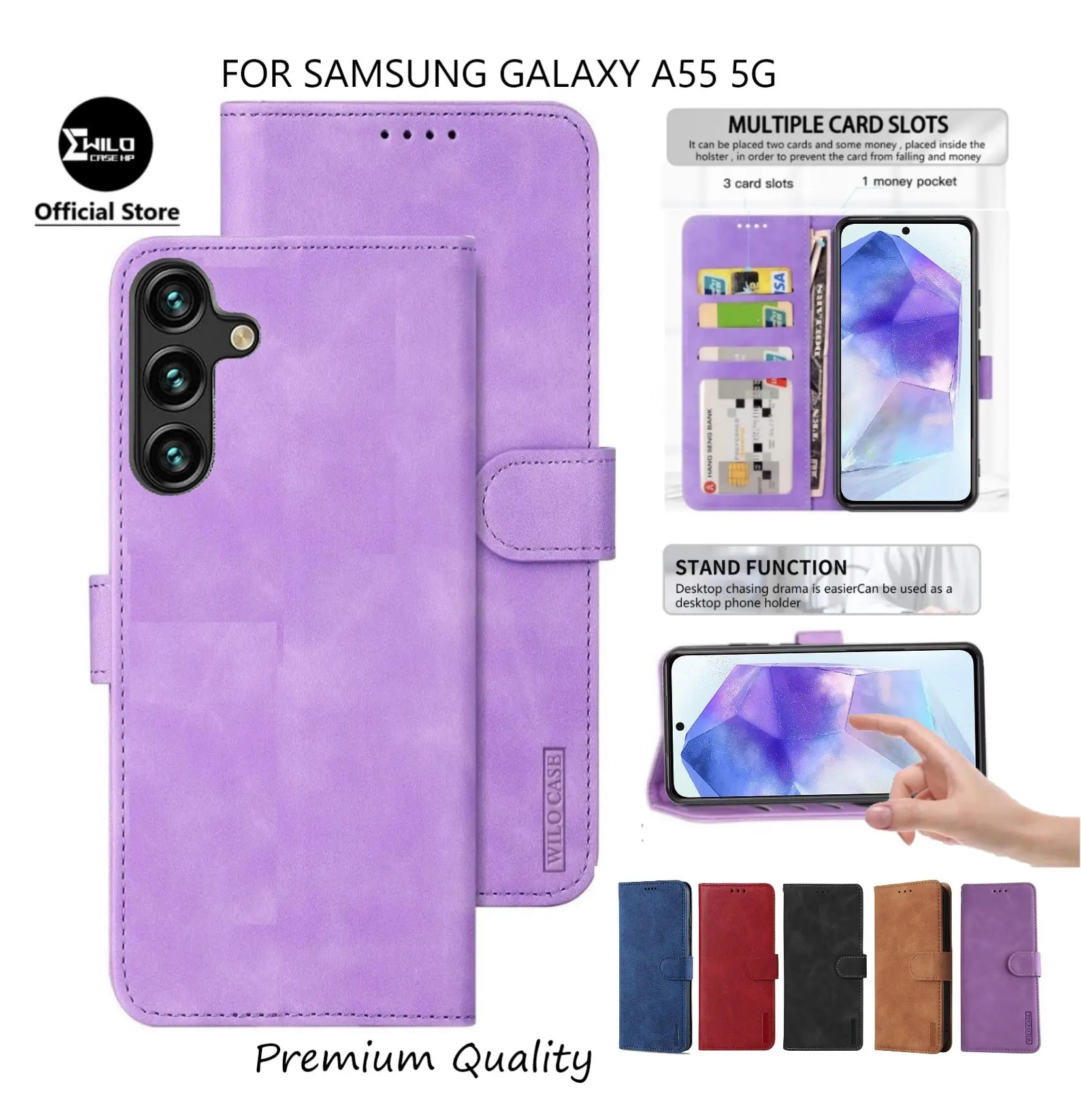 Flip Case Untuk Samsung Galaxy A55 5G Flip Dompet Case Premium