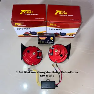 1 Set Klakson Keong dan Relay Putus Putus 12V 24V Mode Sugeng Rahayu Untuk Kendaraan Motor Mobil Truk