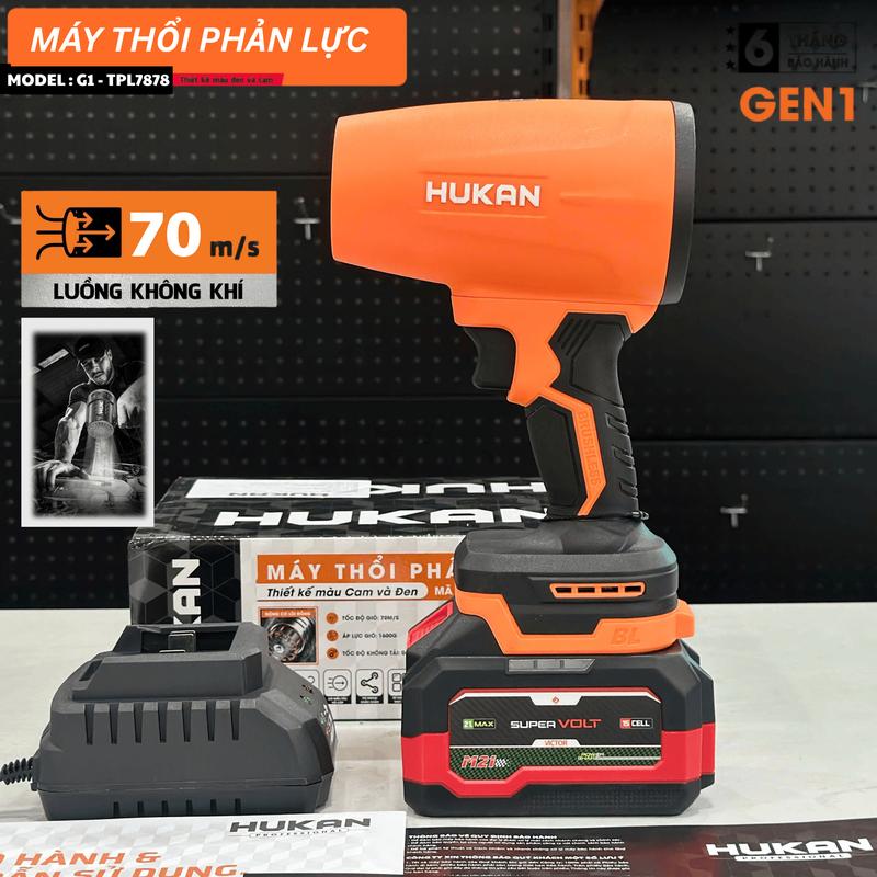 Máy Thổi Phản Lực Hukan G1 - TPL 778 Áp Lực Gió 1600G Không Chổi Than Chân Pin Phổ Thông Bảo Hành 6 Tháng
