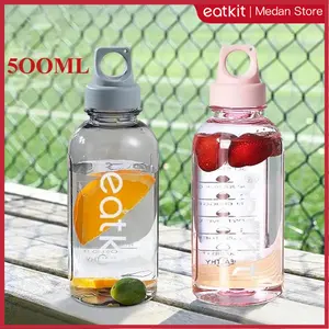 【Medan Ready Stock】Eatkit 500ml Botol Minum Sport | Aesthetic Anti Tumpah Botol Minum Anak | Portable Plastik Botol Minum | BPA free【COD】
