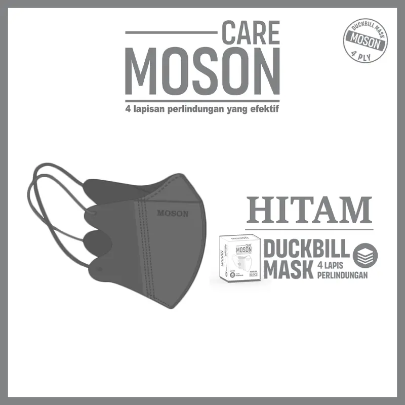 Masker Hijab Duckbill MOSON 4Ply Headloop isi 50 pcs 2