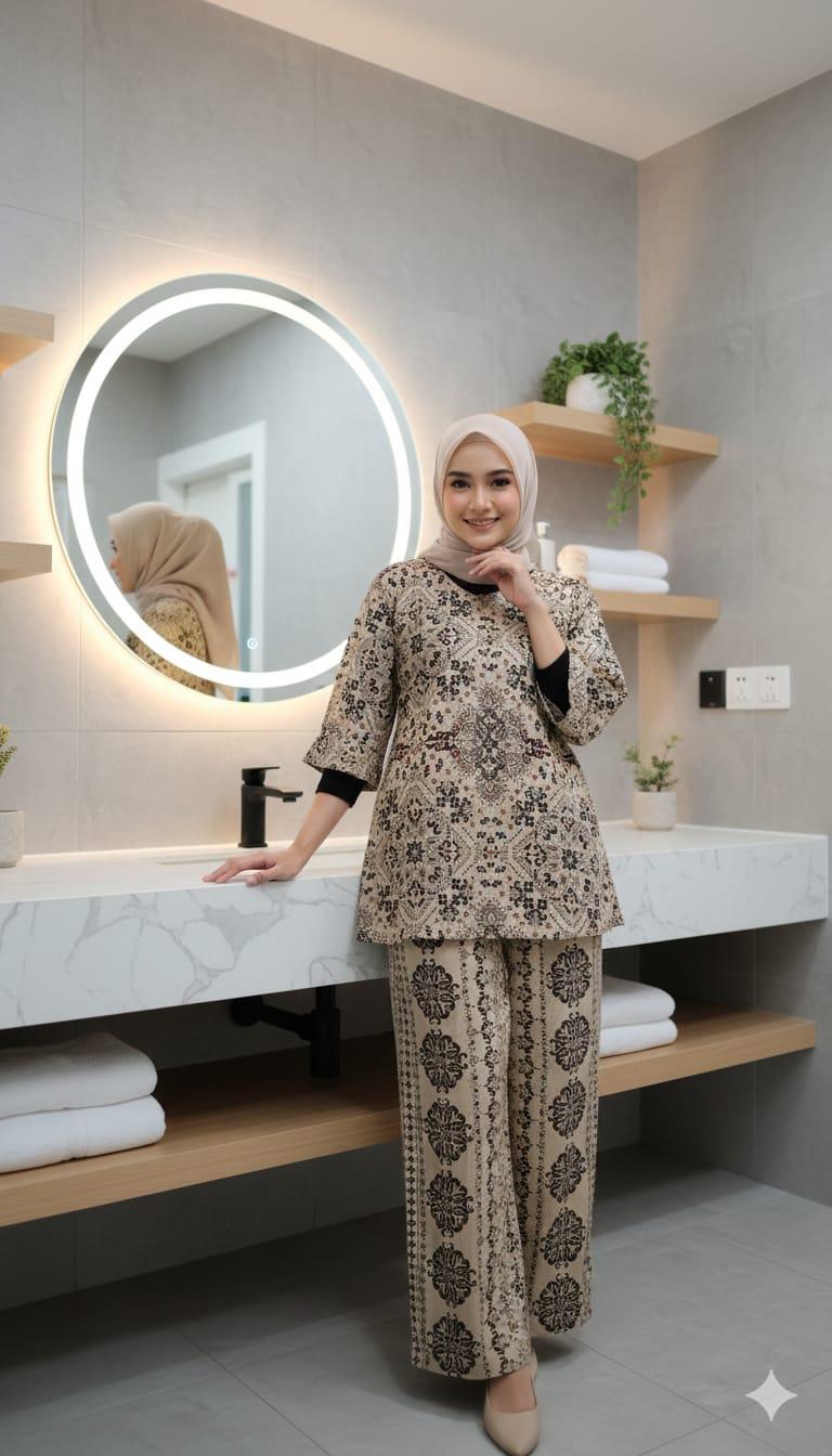 One set Keisya Lengan 7/8 Bahan Rayon premium Setelan Kekinian Terbaru