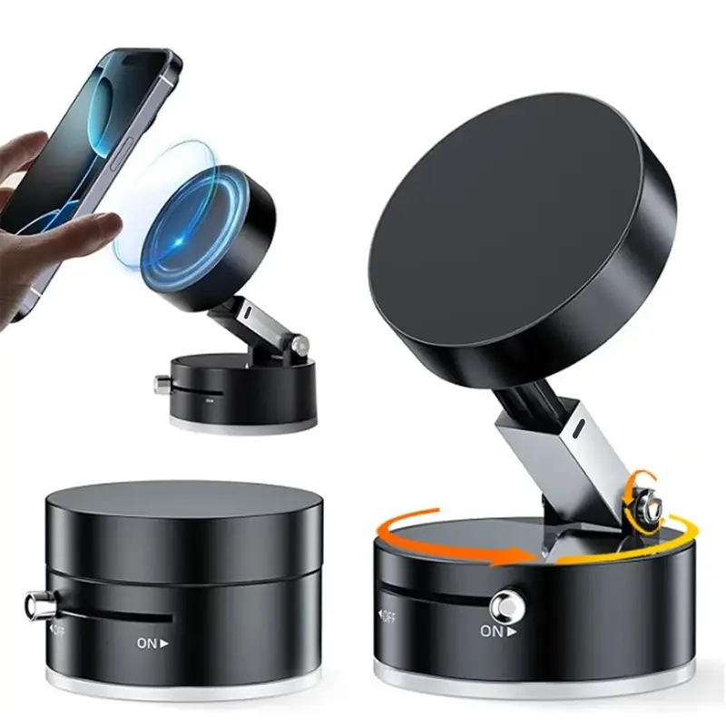 Suporte Magnético Celular Academia Automotivo Multiuso Imã Potente 360° Portátil Removível Com Ventosa Sucção Para Mesa Parede Vidro Espelho Painel Carro
