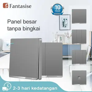 Saklar Dinding Tipe 86 abu- abu Saklar Lampu Modern Universal Sakelar On Off Lampu Toko Resmi   lightswitch Plastik