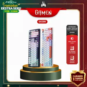 GAMEN GK300 Keyboard Gaming Kabel  Keycaps  Membrane Computer   Lampu RGB Multifunction Knob Anti-Ghosting - Garansi 1 Tahun
