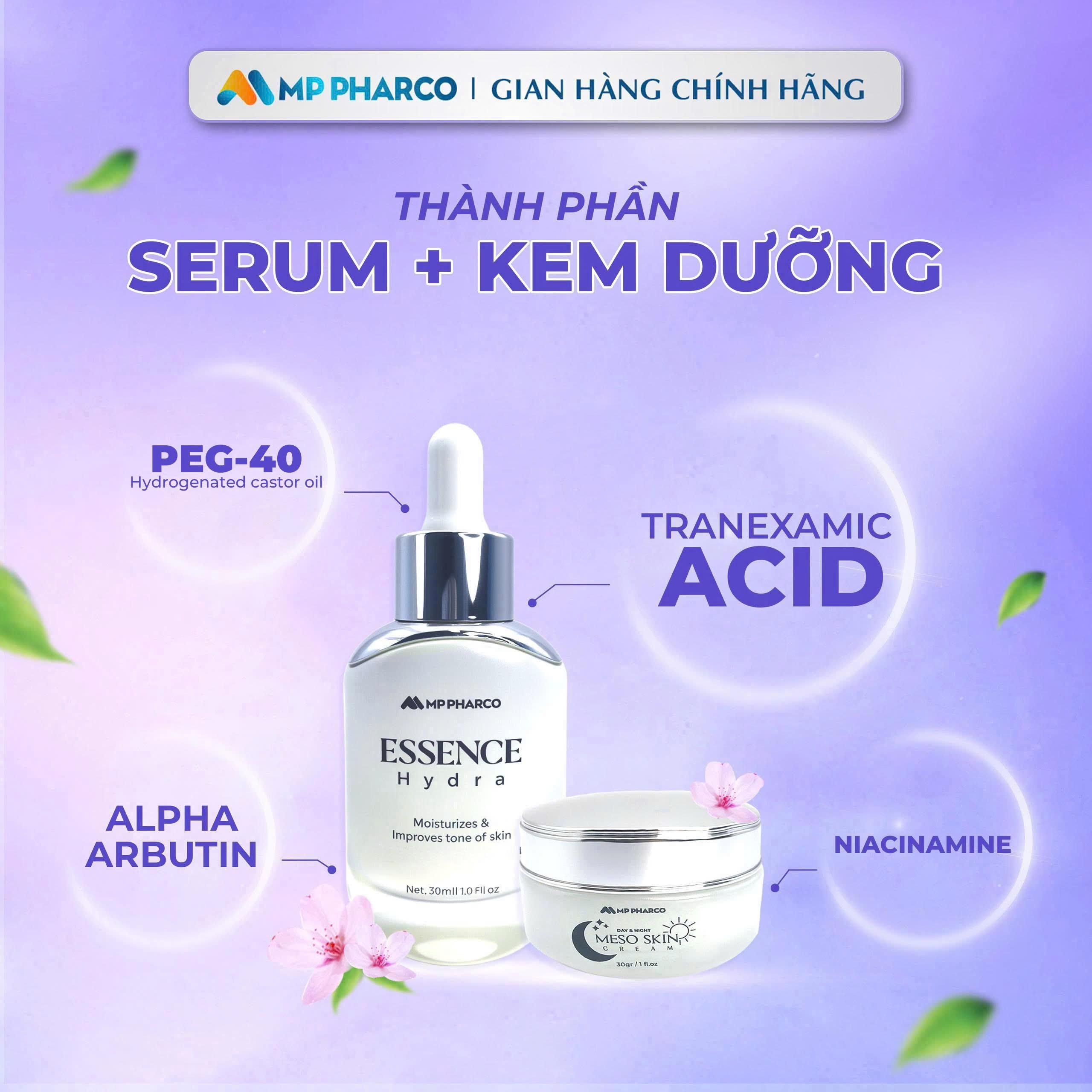 K60a Combo Kem Meso và Serum Hydra 30ml hỗ trợ dưỡng ẩm giúp da mềm mại sáng hồng tự nhiên - Làm Đẹp Da Skincare Women Nữ
