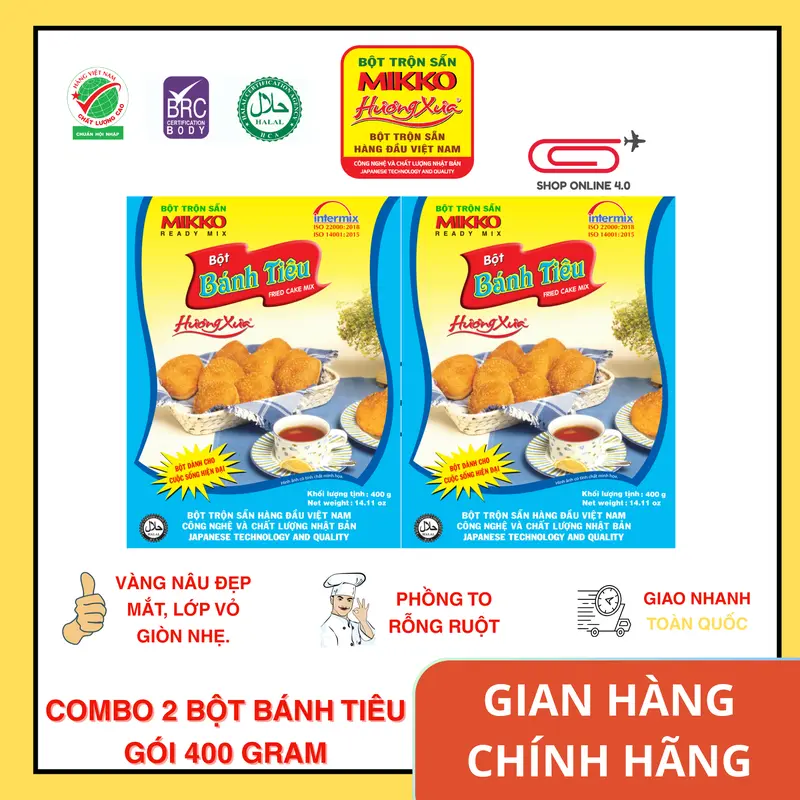 Bột bánh tiêu Mikko Hương Xưa gói 400g - Hàng chính hãng. 2