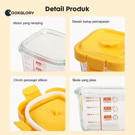Cookglory 3 IN 1 Wadah Mpasi Bayi / Tempat Mpasi Kaca / Baby Glass Food Container Set 7