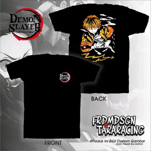Demon Slayer Kostum No Vujra T-Shirt Hitam FRDMDSGN Tshirt Racing Custom Gambar