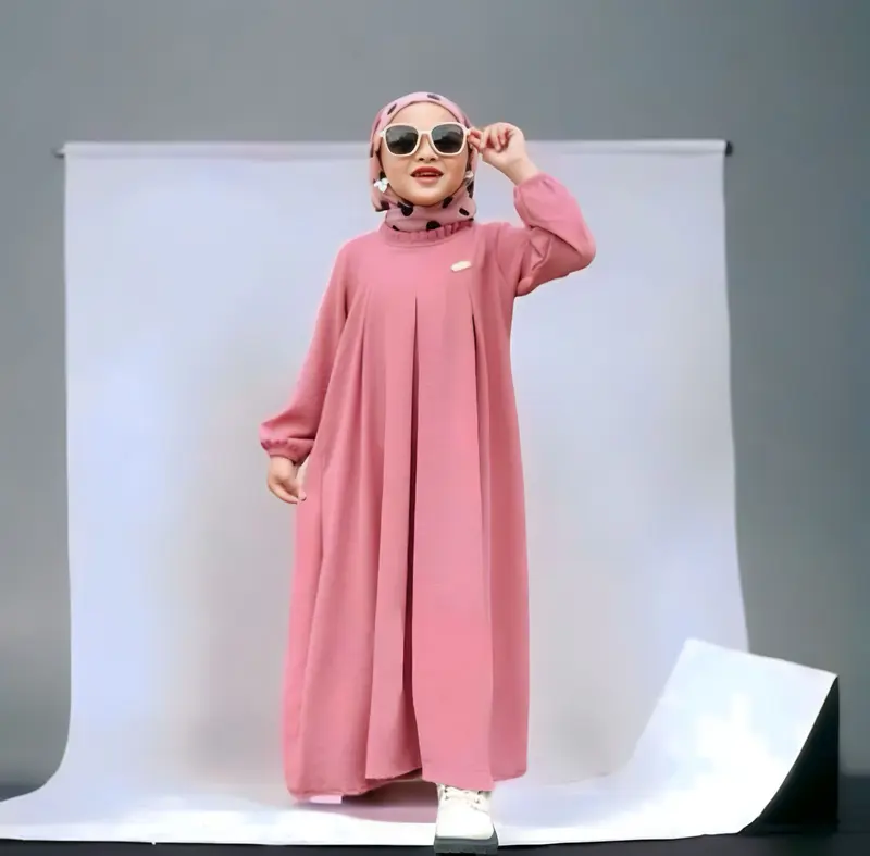 GAMIS ANAK MARYAM BAHAN CRINCLE AIRFLOW / GAMIS ANAK TERBARU CRINKLE UMUR 5-11 TAHUN baju gamis anak 2
