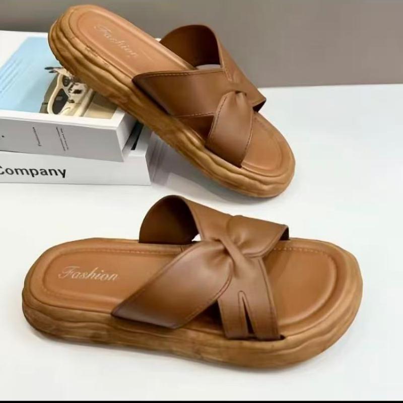 SepretSlideWanitaDesainFrench SoleTebalDenganSensasiMemiiatKotoran CocokUntukLiburanPantai&LookTrendi ShoesSandal
