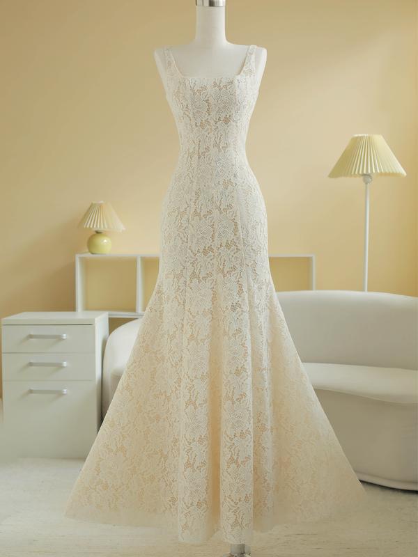 SÒ VINTAGE - DELINA Đầm ren cao cấp lót lưới phom đuôi cá