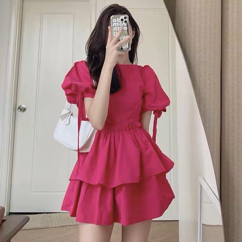 Puffy mini dress wanita gaun main casual korean look style| by duta busana purbalingga 7