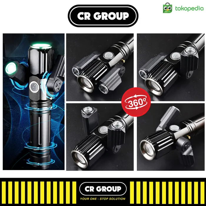 Promo [Crgroup] T233 Torchlight Senter Led 3 Lampu Multifungsi Rechargeable 2