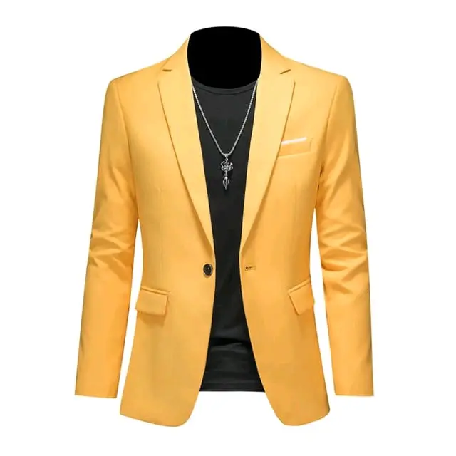 jas blazer nikahan jas kerja jas kantoran jas wedding blazer formal Slimfit Pria Casual Kancing satu 8