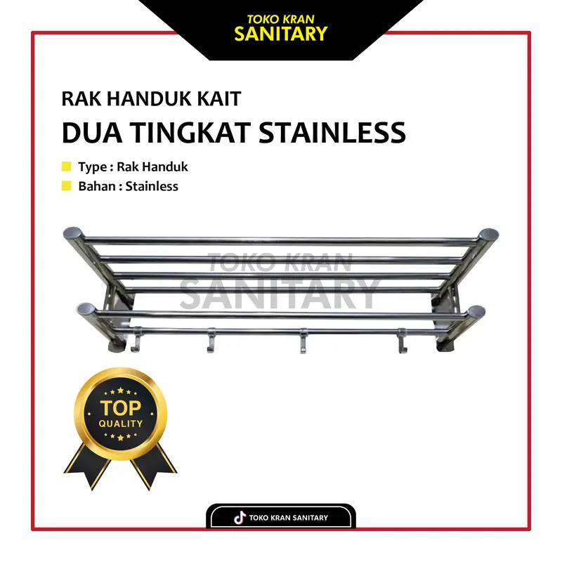 RAK HANDUK KAIT 2 TINGKAT STAINLESS/RAK HANDUK KAMAR MANDI/RAK HANDUK STAINLESS 0