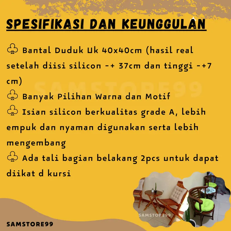 Bantal Alas Duduk Kursi/Bantal Duduk Ibu Hamil/Bantal Kursi Polos Tali 2