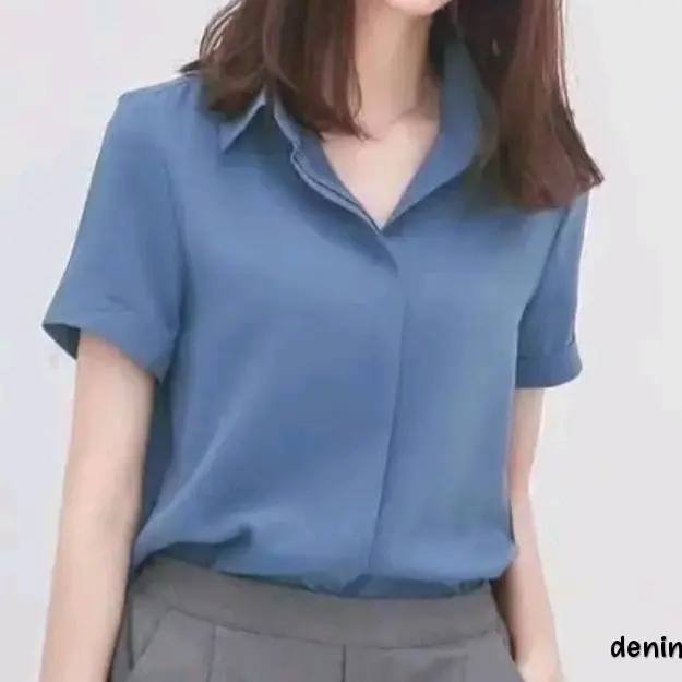 Atasan Kemeja Lengan Pendek Wanita Formal dan Non Formal - Baju Cewek 7