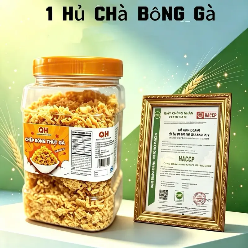 Quang Huy Food - 1 Hủ Chà Bông 500gram Đậm Vị Thơm Ngon Hấp Dẫn Từ Thịt Heo Chất Lượng Cao