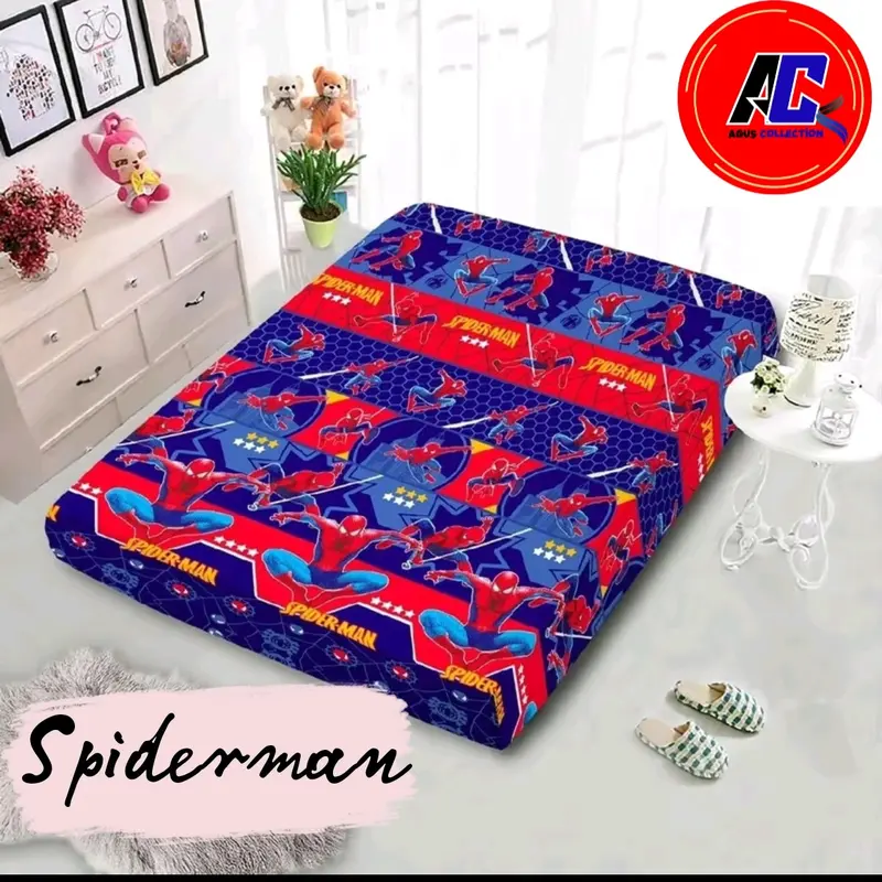 Sarung Kasur Busa Resleting Motif Flamingo UK.180x200 Bahan Katun Poliester//Seprei Resleting Motif Anak 6