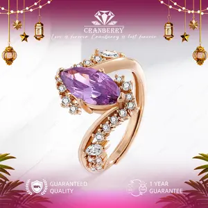 OS1-R110 Cincin Wanita Cranberry Jewelry Premium Lapis Emas 18k Anti Luntur Anti Berubah Warna Garansi 1 Tahun Resmi Size Adjustable Kualitas Grade Terbaru Aksesoris Perhiasan Cincin Nikah Permata VVS1 Elegan COD