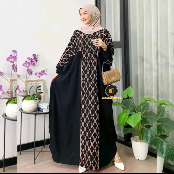 Gamis Kaftan Rayon Jumbo Premium Motif Arafah Ld 180 Cm Adem Dan Nyaman