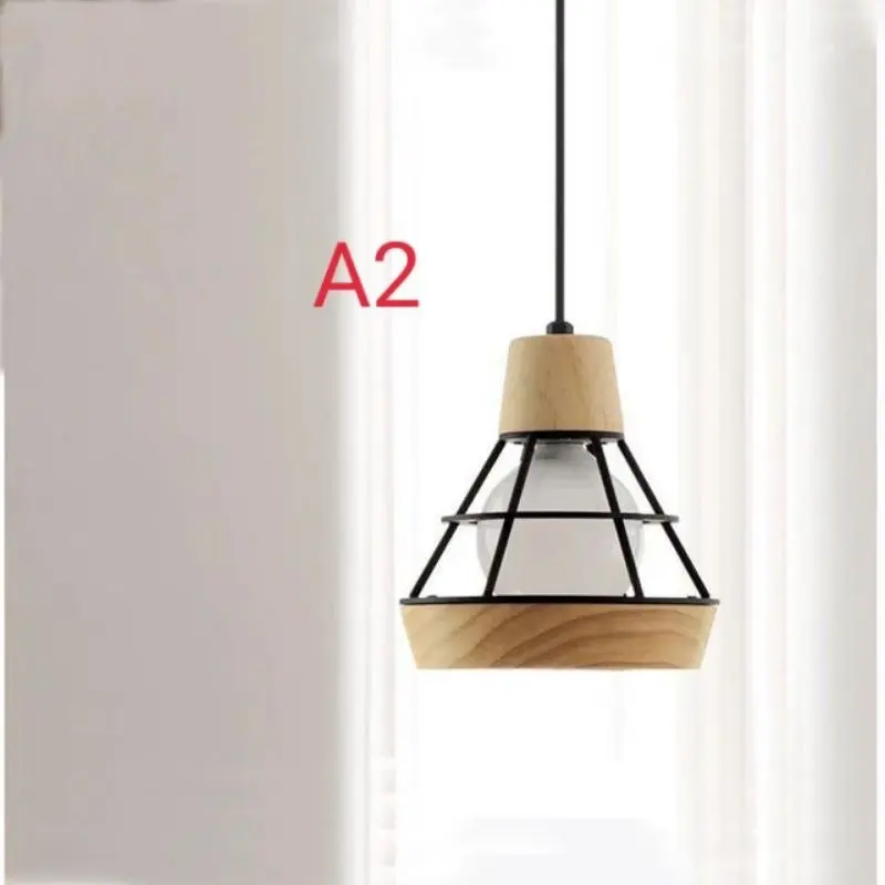 ￼LAMPU GANTUNG HIAS VINTAGE RETRO INDUSTRIAL GILUTA Kayu Wood bisa  di paki berbagai bolam Bohlam