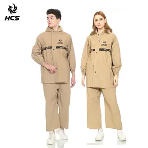 JAS HUJAN HCS Stelan jaket celana anti Rembes mocca Setelan