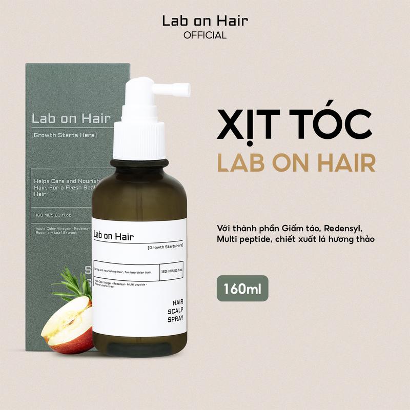  Lab on Hair Xịt Dưỡng Tóc Hỗ Trợ Cải Thiện Tình Trạng Gãy Rụng Chăm Sóc Tóc 160ml Giấm Táo Redensyl Chiết Xuất Lá Hương Thảo 
