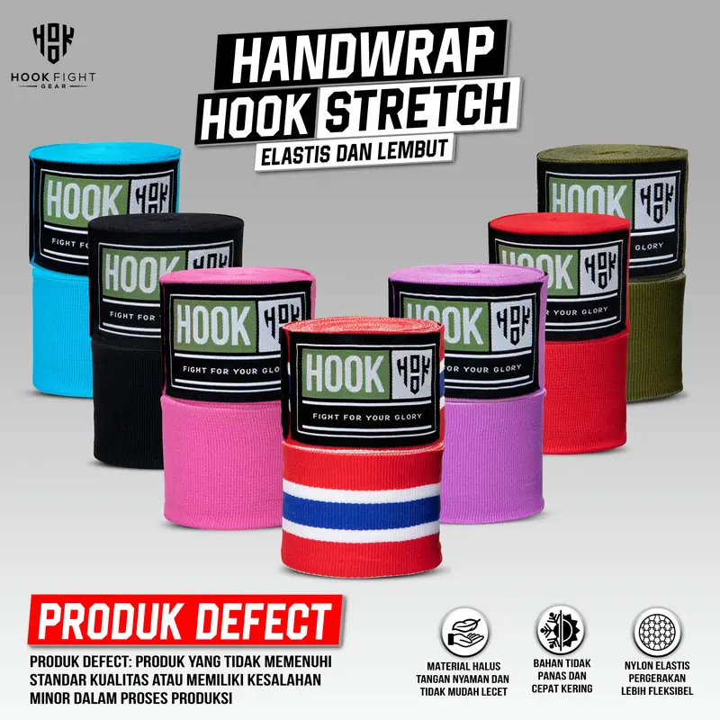 Handwarp Tinju Tali Muaythai Handwrap Muay Thai Hook Strap Elastis Hand Wraps Bandage Kickboxing Handwarp Pembungkus Tangan MMA Boxing Wrap 0