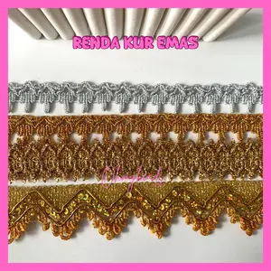 ￼Renda Kur Emas / Perak ( Per Meter ) Renda variasi baju