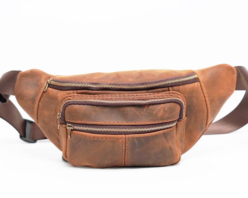 Túi Đeo Chéo Da Bò Sáp , Túi Bao Tử Đeo Chéo Da Bò Cao Cấp Nhiều Ngăn Khóa Túi Đeo Chéo  Nam Bag - TDB.01