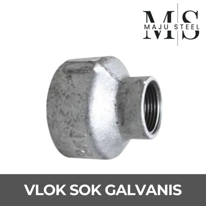 V Sock Besi Galvanis 3/4" x 1/2" - Reducer Vlok Sok Socket Drat Inch 1