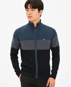 sweater resleting rajut cowok/pria premium lembut bahan STG Knitwear Tebal Panjang Hitam Baju Kerah