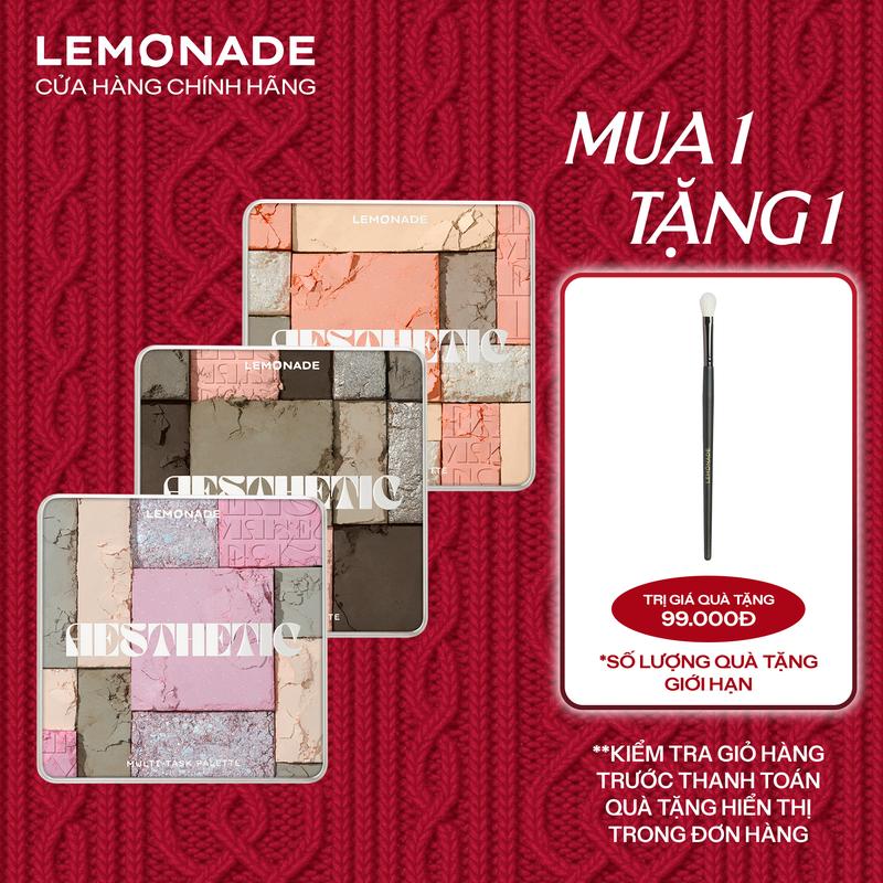   MUA 1 TẶNG 1  MUA 01 Bảng phấn mắt đa năng Lemonade Aesthetic Multi-task Palette 10.8g TẶNG 01 Cọ trang điểm mắt chuyên dụng 