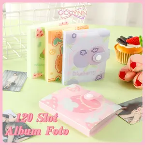 GOOYNN Album Foto Polaroid Waterproof 120 Slot / Binder Photocard Holder Motif Buah Lucu / Buku Kartu Kotak Tiga Buah Plastik