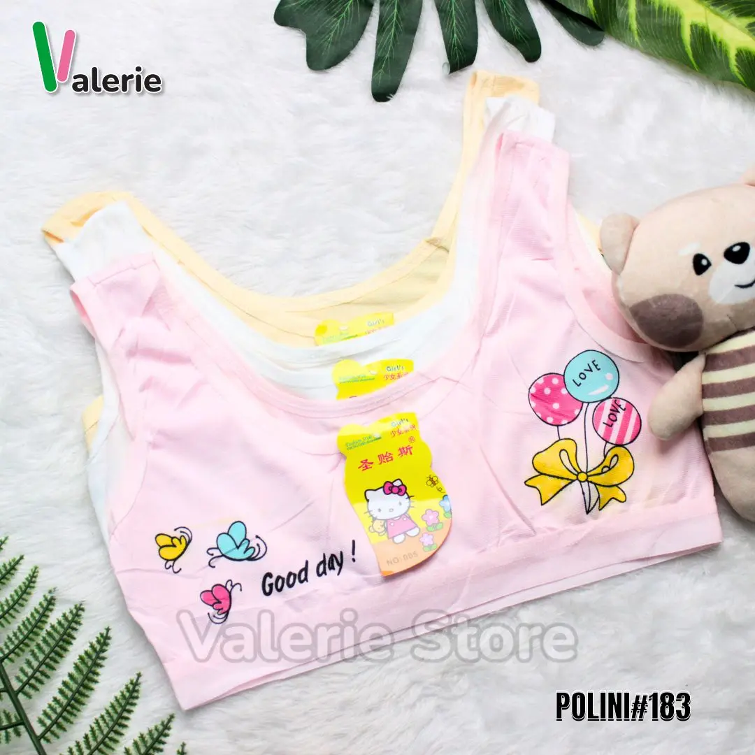 VAL - (6 PCS) MINISET ANAK PEREMPUAN POLINI REMAJA BAHAN KAOS MODEL SPORT BRA TANPA BUSA